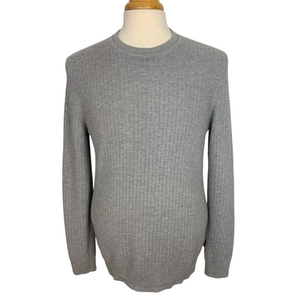 Ted Baker Toxic Allover Stitch Crewneck Sweater Ted 4 US L Gray